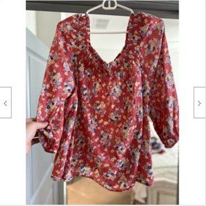 Chaps Women’s Floral Casual Top - Red - 2x - NWOT